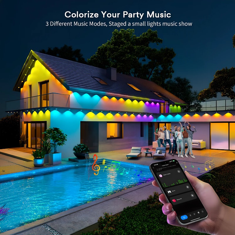 150피트 90LED 스마트 RGBIC 영구 야외 처마 - Smart Home Yellow 리뷰 및 가격